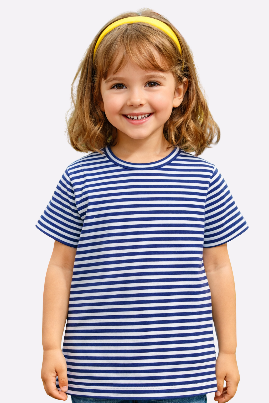 Navy Blue Striped Kids T-Shirt – 100% Cotton Summer Comfort