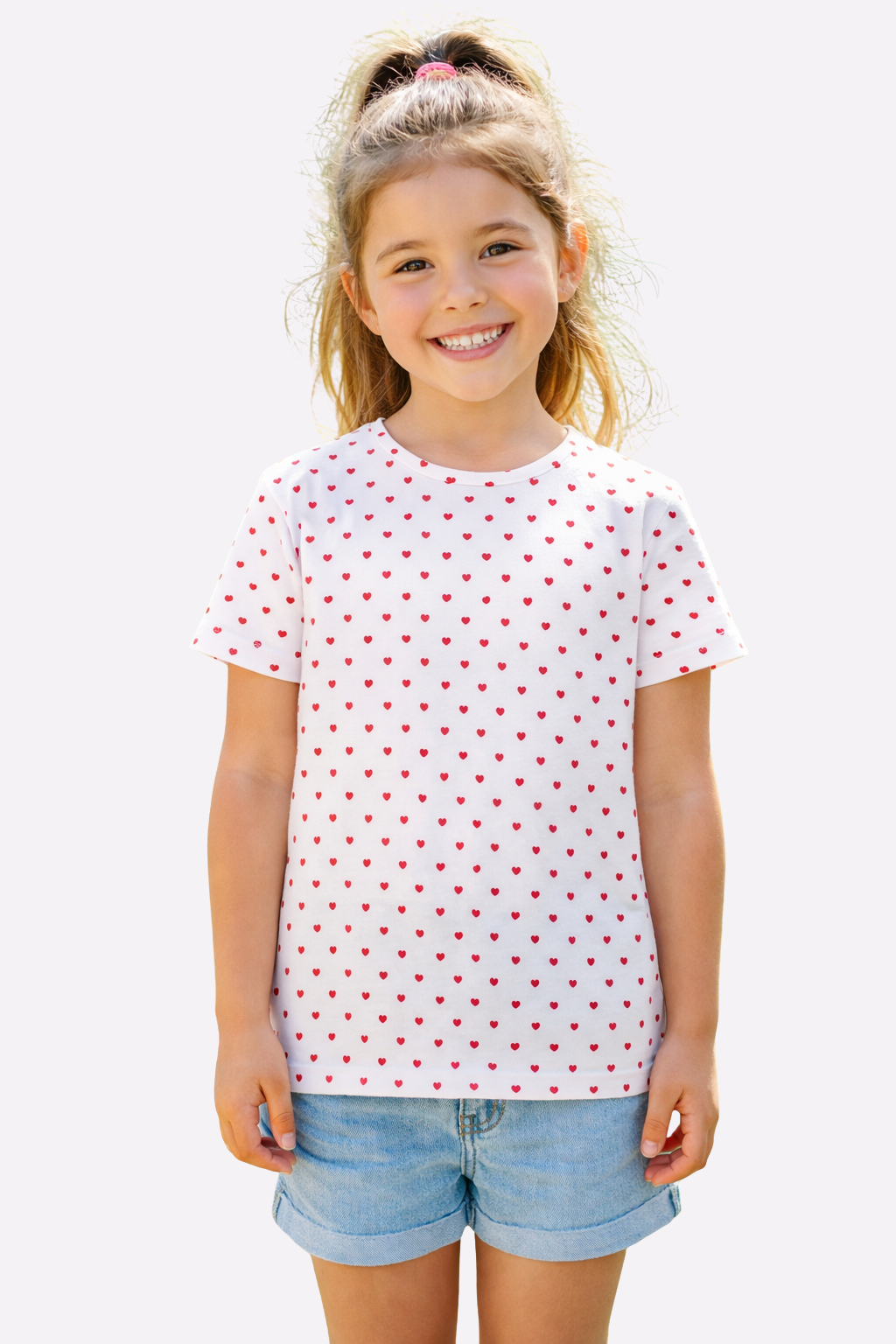 White Heats Girl's T-Shirt – 100% Cotton Summer Comfort
