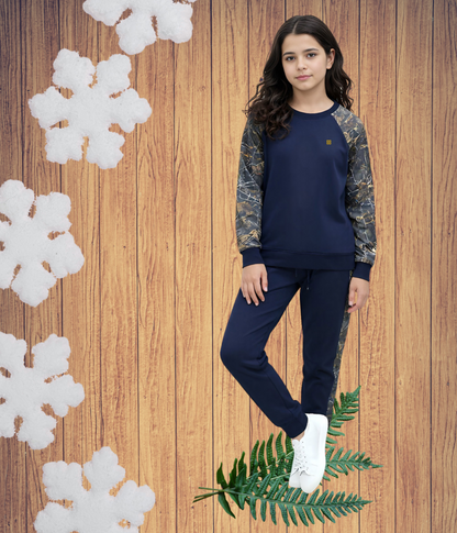 Textured Fleece Sweatshirt with Trouser